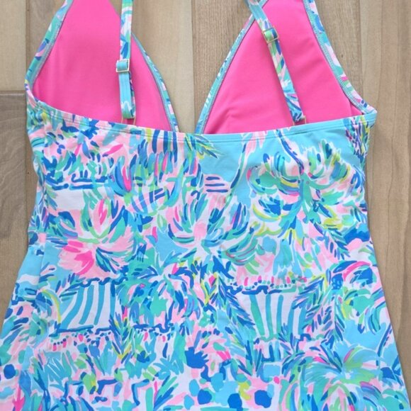 Lilly Pulitzer Brenta tankini top in Blue Ibiza Cabana Cocktail. Size 10 - Picture 4 of 4